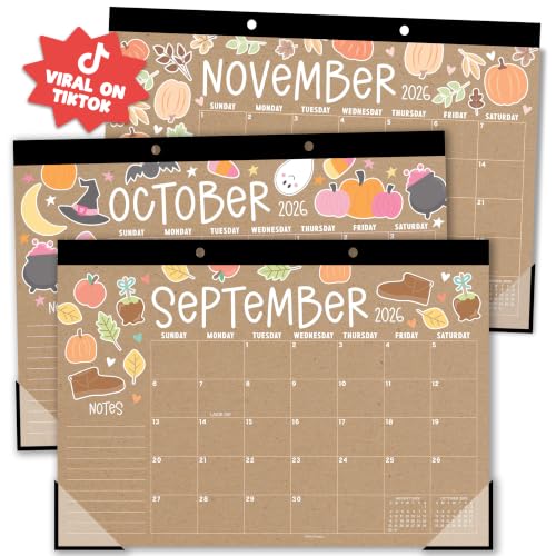 Hadley Designs Large Teacher Desk Calendar 2026-2027 - Desktop Calendar 2026 18-Month Desk Calendars for Home Office & Classroom Cute Classroom Must Haves Back to School Teacher Gifts