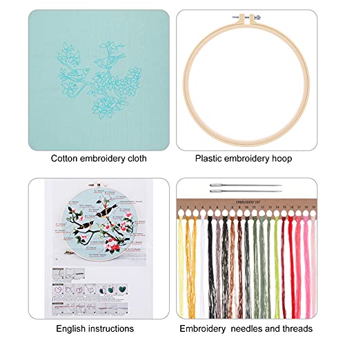 MWOOT DIY Embroidery Full Series Kits are Suitable for Adult Beginners Cross Stitch Kits with Flowers and Birds Pattern - Image 2