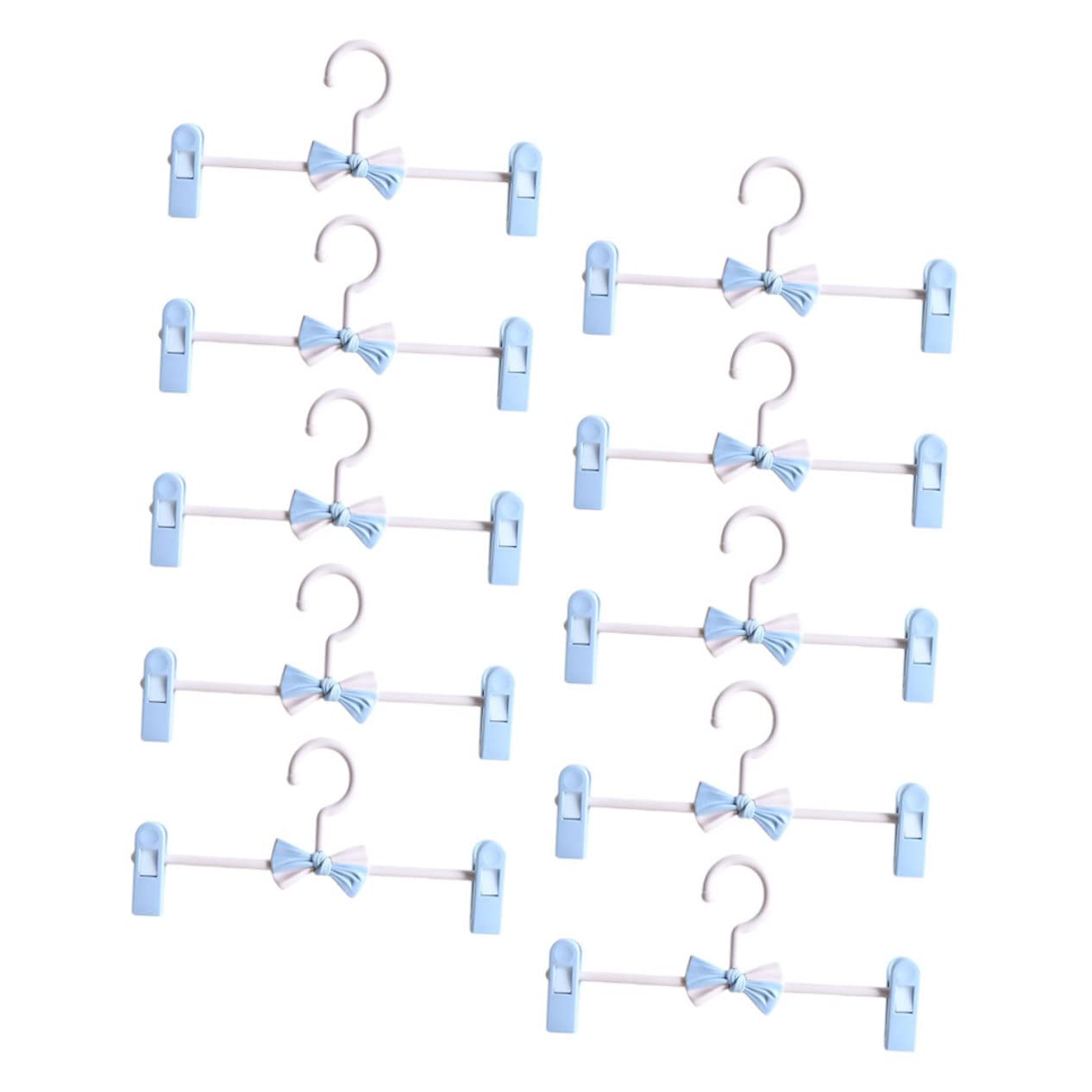 Unomor 10Pcs Non Slip Stretchable Pants Hangers Clip Hangers for Skirts Jeans and Clothing Storage Space Saving Household Accessories