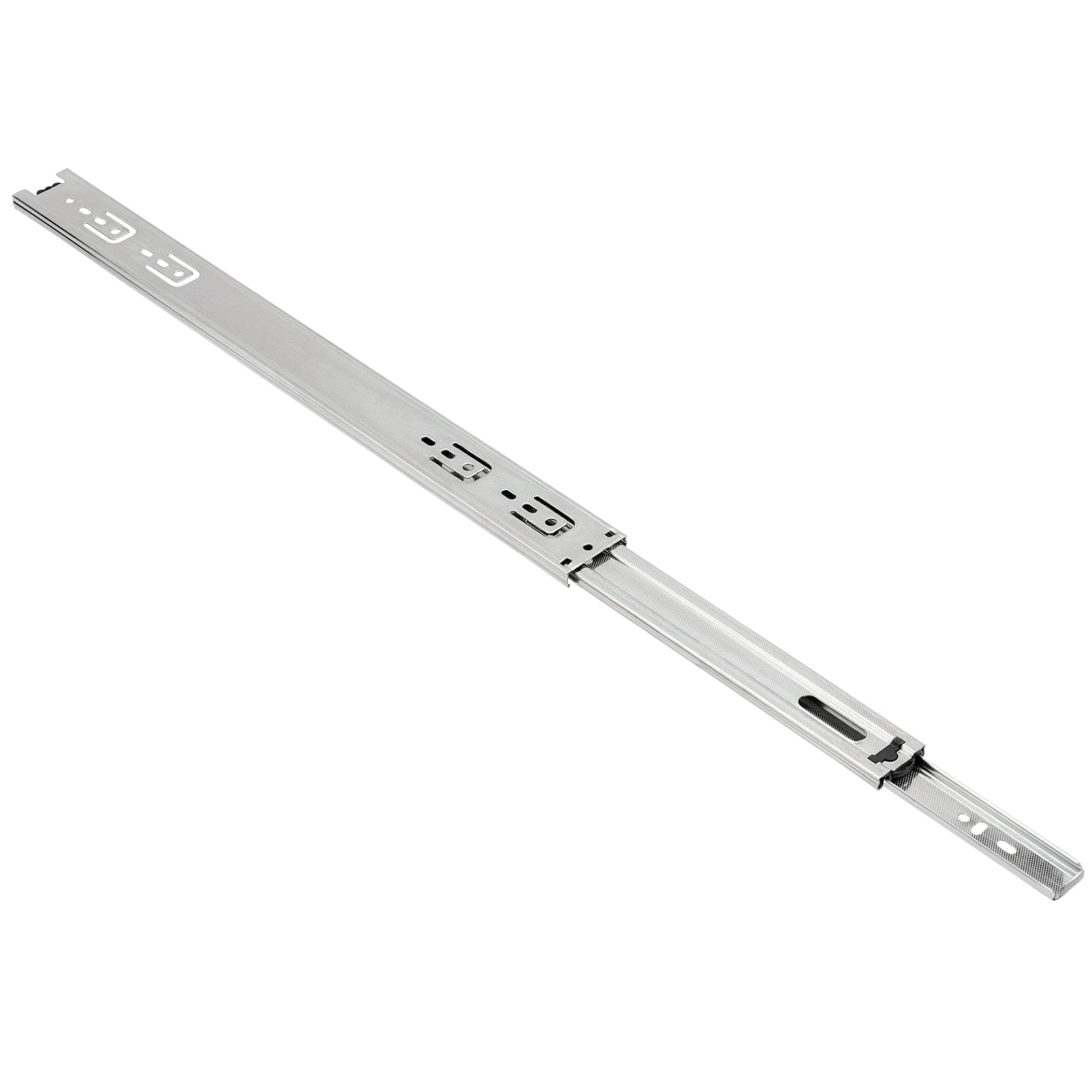 3 Paar 50,8 cm Auszugsschienen, seitlich montiertes Kugellager Schrank Schubladenschienen, 3 Abschnitte Vollauszug Schubladengleiter, robuste Schubladenschienen, 90,7 kg Kapazität, Silber