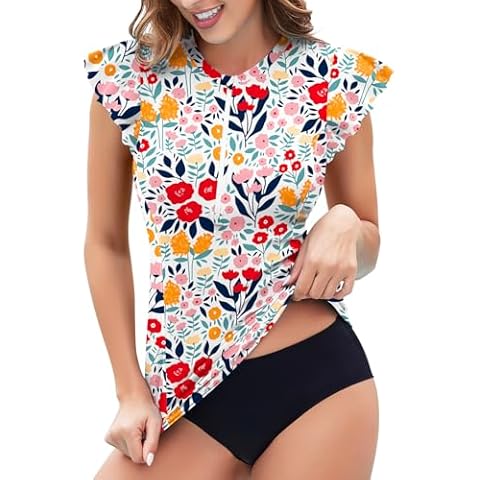 WOWENY Women's Rash Guard Swim Top Cover