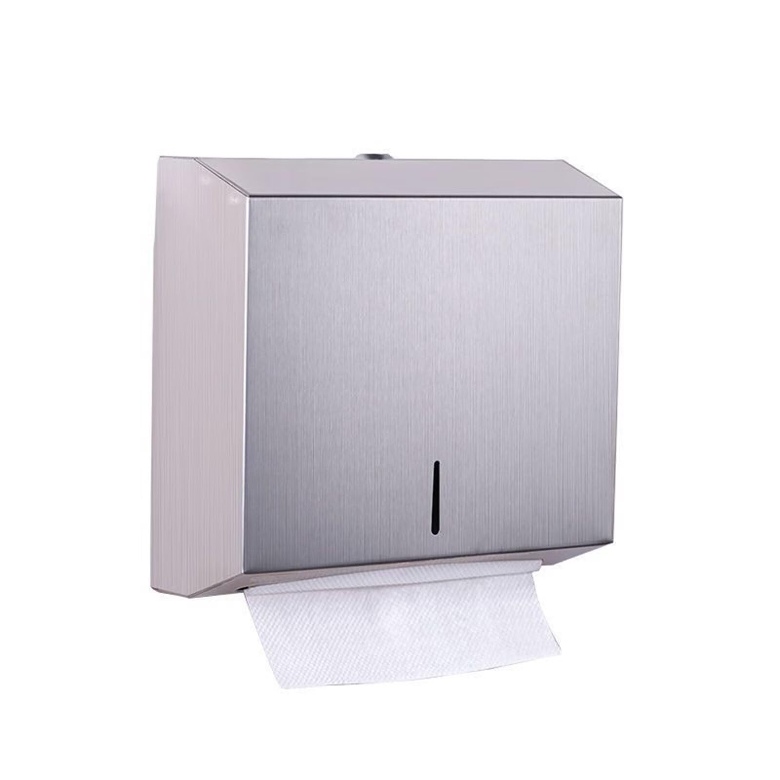 Dispensador de Toallas de Papel, dispensador de Toallas de Acero Inoxidable, con Cerradura, dispensador de pañuelos de Papel montado en la Pared para Cocina, baño, Hotel, Restaurante