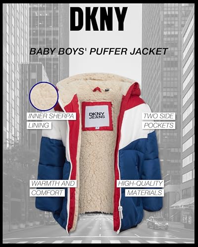 image for DKNY Baby Infant Boys' Puffer Jacket - Toddler Puffer Coat Full Zip Up