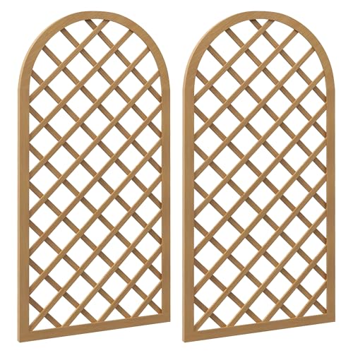 Outsunny Lot de 2 Treillis en Bois pour Le Jardin - Panneau Arc pour Plantes grimpantes - dim. Un Panneau : 60L x 120H cm