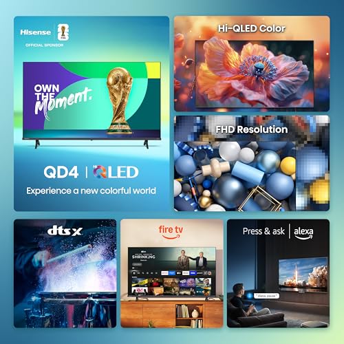 Hisense 40-Inch Class QD4 Series Hi-QLED FHD Smart Fire TV (40QD4QF, 2025 Model) - Quantum Dot Color, DTS Virtual: X, Alexa Built in, Slim Bezel Design - Image 5