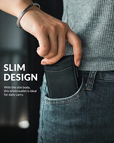 Image of VOGARD Unisex Card Holder Pop Up Cards Slim Leather Wallet RFID Protection up to 11 Cards Card Case (Black)