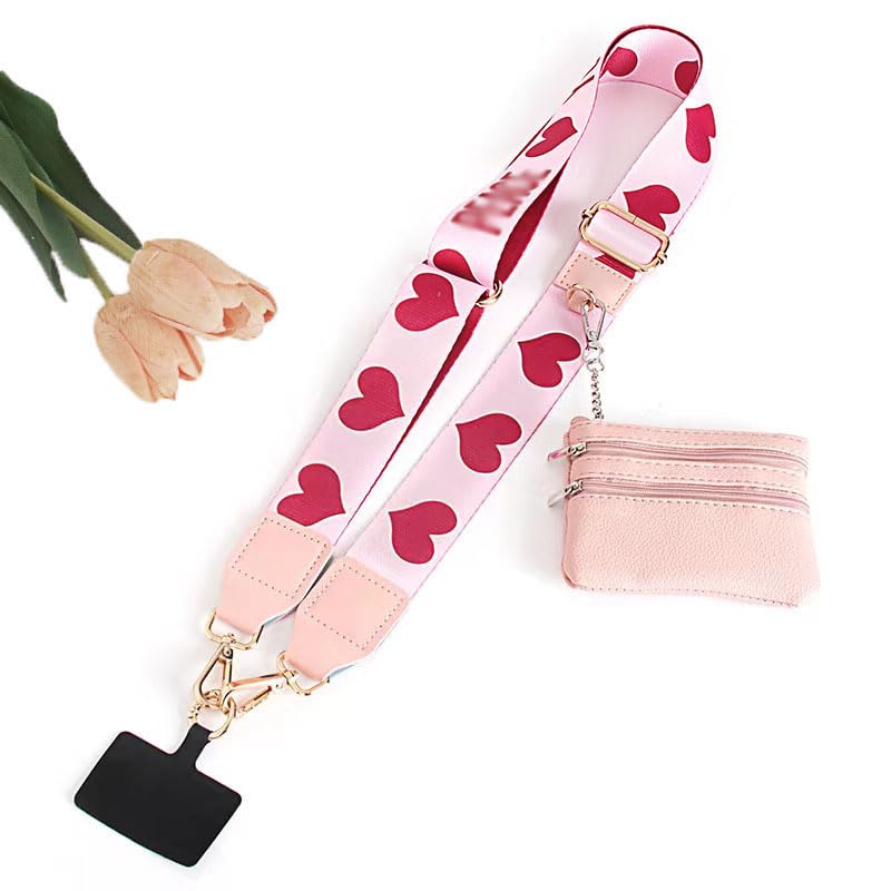 Clip and Go Strap for Phone with Wallet Crossbody, Phone Strap with Zippered Pouch, Adjustable Crossbody Phone Strap