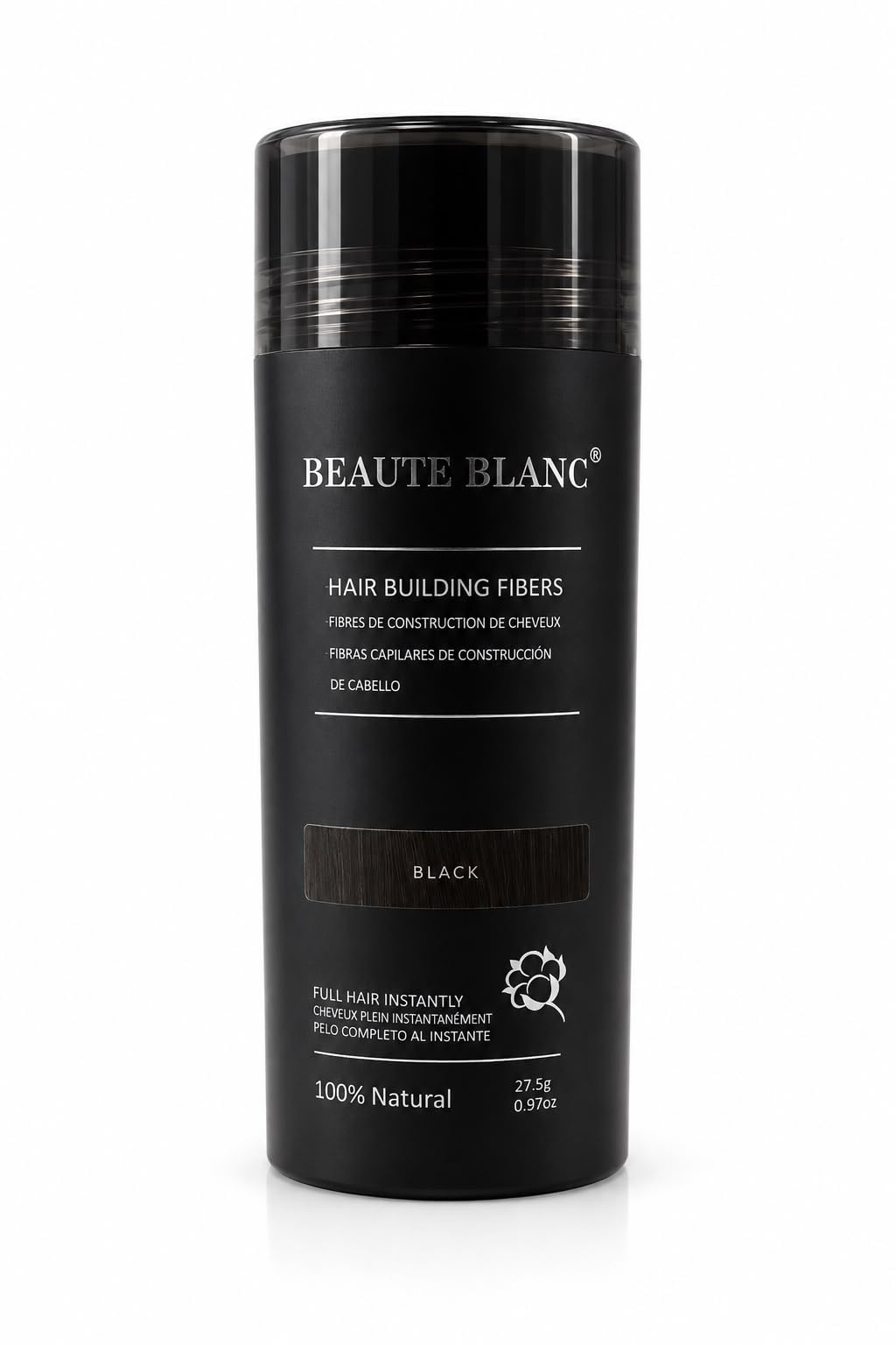 BEAUTY BLANC Hair Building Fibers for Men & Women | Instant Hair Thickening Fiber Powder | Natural Cotton Fibers for Thin & Bald Spots | Fuller Looking in Seconds | Black | 27.5g-image-35
