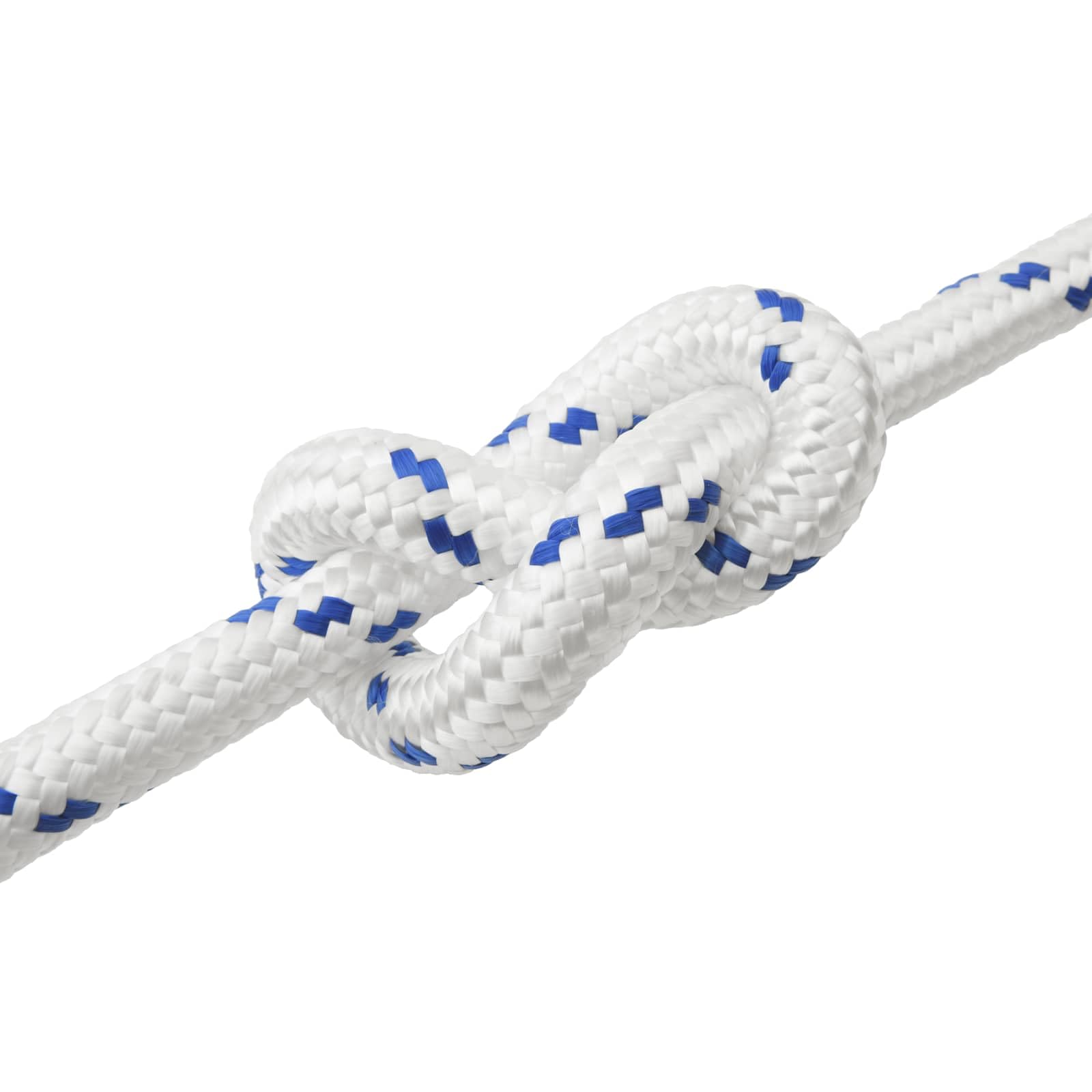 Cuerda para barco, 10 m, 3 cm, polipropileno blanco y azul, resistente a la intemperie y resistente a la intemperie para barco, camping, exterior, vela, escalada y hogar, versátil correa para