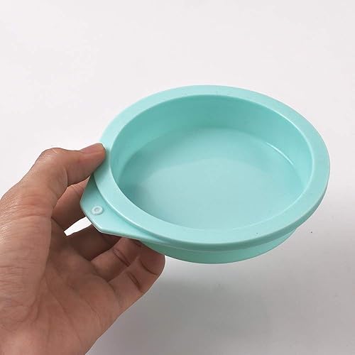 Miniatura 5 de Molde redondo de silicona para pastel, 6 paquetes de molde de silicona de 4 pulgadas para hornear pasteles, posavasos de resina, pasteles de capas,