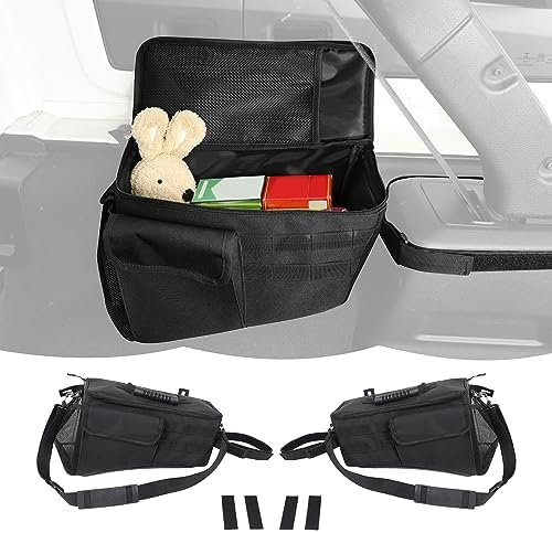 Hoolcar Trunk Side Storage Rack For Jeep Wrangler JLU 2018-2023 (4 Door) - Black Aluminum Organizer