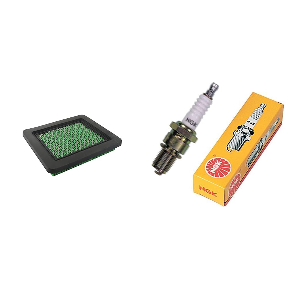 Greenstar Filtre à air pour tondeuse 21821, Moteurs Honda GC135, GCV135, GC160, GCV140, GCV145, GCV160, GCV170, GCV160AC et GCV190, Remplace le filtre Honda 17211-… & 11082 Bougie NGK BP6ES, Noir