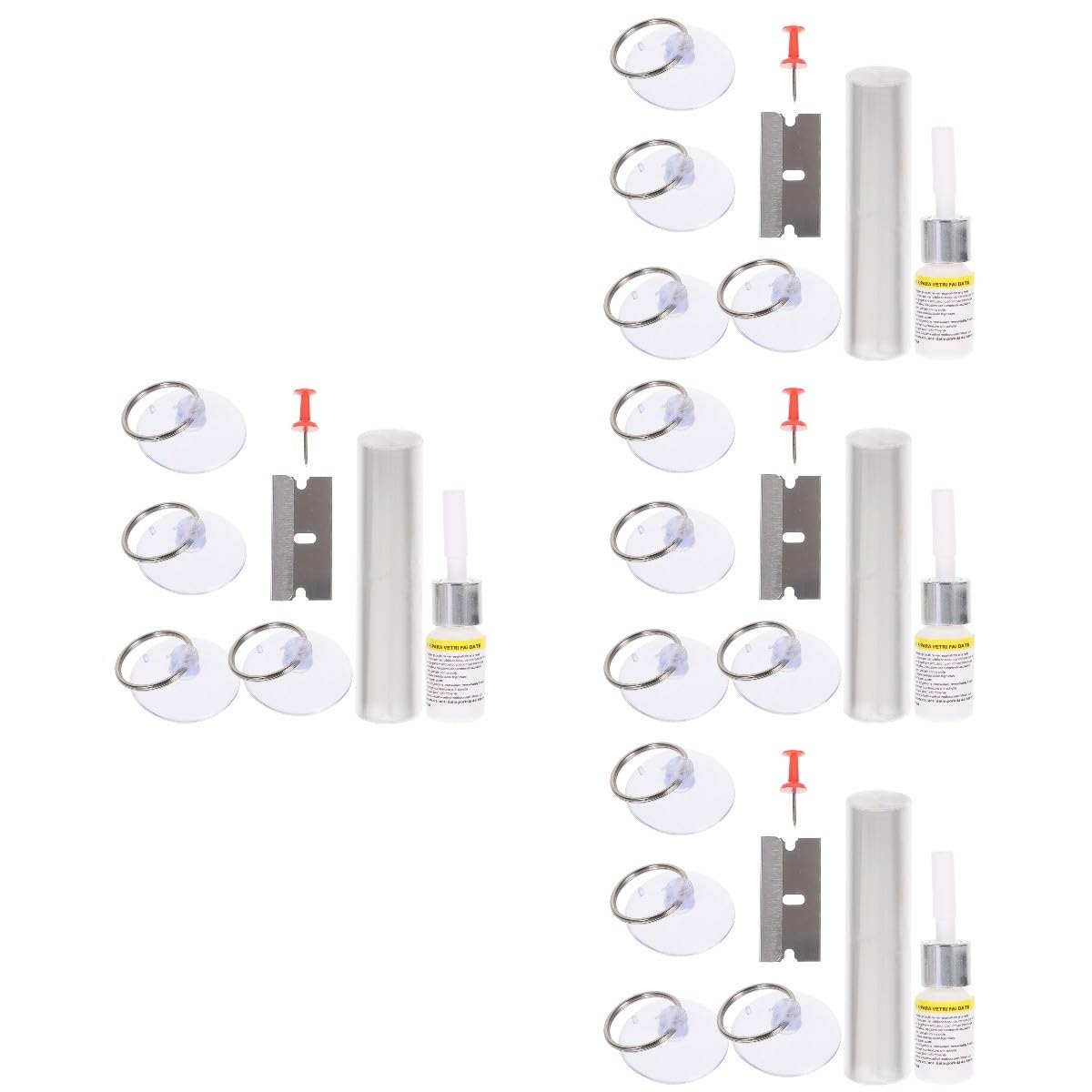 SOLUSTRE 4juegos Kit De Reparación De Grietas De Parabrisas para Reparar Daños Vidrios De Automóviles para Parabrisas y Accesorios para Múltiples Reparaciones