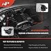 A-Premium Set of 4 Engine Motor Mount and Transmission Mount Kit Compatible with Honda Accord 2013 2014 2015 2016 2017 L4 2.4L, Automatic Transmission, Replace# 50850T2FA21, 50870T2FA02