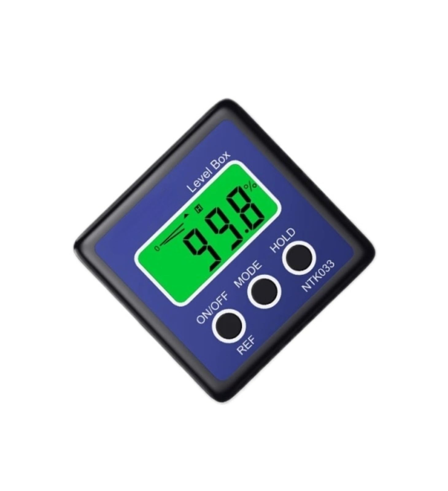 Strumento di misurazione della scatola di livello digitale, misuratore di angolo digitale, goniometro 4 * 90°, base magnetica, inclinometro, strumento di prova(Blue)