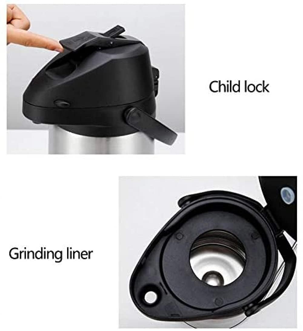 Termo, Jarra De Aire con Aislamiento Al Vacío para Catering, para Bebidas Frías Y Calientes, Té, Café, Dispensador De Bebidas, Olla De Aislamiento De Acero Inoxidable,2.5L