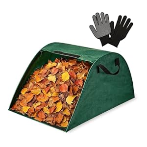 Leaf Collector Bag with Gardening Gloves – 100L Leaf Collector and Leaf Cleanup for Yard, Leaf Bag for Leaves and Leaf Scooper with Garden Waste Bag, Easy Leaves Collector