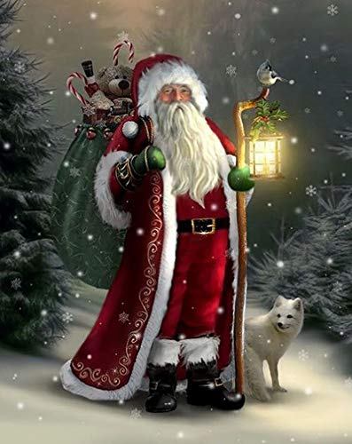 Diamond Painting Kits for Adults - 5D Diamond Painting Kit Full Drill, Father Christmas Diamond Art Kits for Home Wall Decor(19.6x23.6inch)