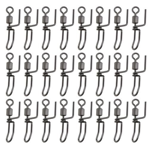 LT Easiyl 50Pcs Stainless Steel Cascade Swivels for Sea Fishing Rigs Loop Rigs Long Distance Casting Rigs Cascade Match Swivels Snaps Connector Clips Fishing Supplies