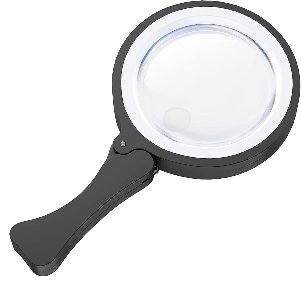 Loupe De Bijoutier 30x Avec éclairage LED - Loupe Pliable Portable En Métal Argenté, Parfaite Pour Collectionneurs Et Professionnels