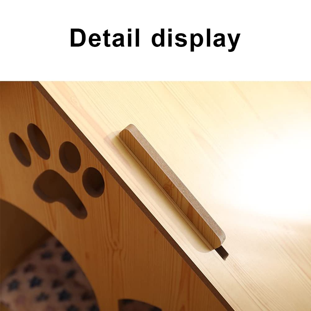 سرير للحيوانات الأليفة كبير الحجم، لعبة نفق خشبي على شكل شجرة وسلم يجمع ذاتيا للاستخدام في الأماكن الداخلية والخارجية مناسب للقطط الصغيرة والمتوسطة والكبيرة والجراء والكلاب من كايجيتال