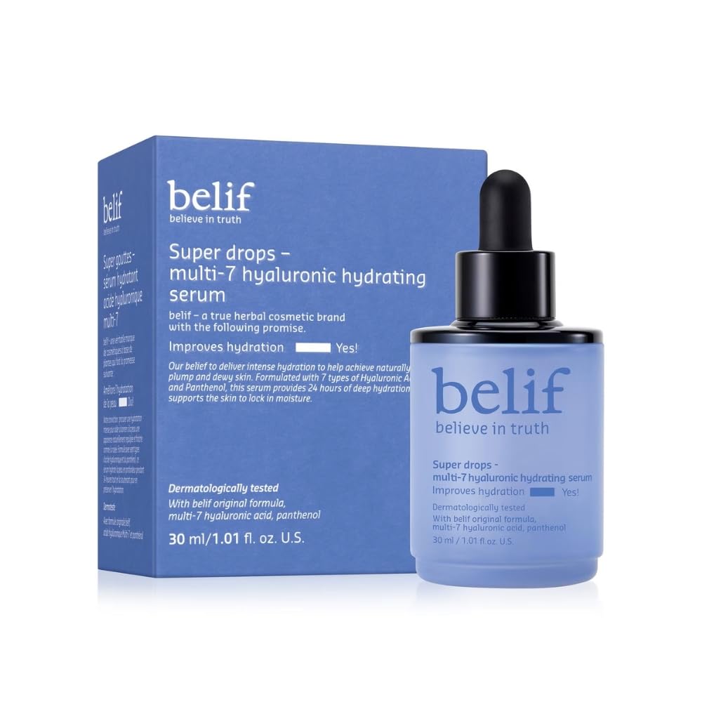 belif Super Drops - Multi-7 Hyaluronic Serum, Blue, 30 ml (Pack of 1)