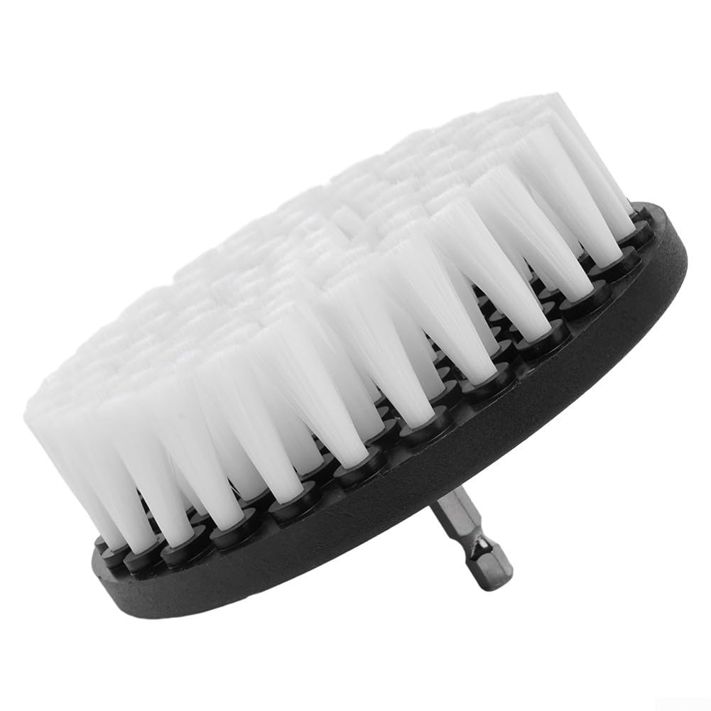 Spazzola per trapano elettrico da 5 pollici per tappeti, pelle e tappezzeria, compatibile con trapani a batteria, strumento di pulizia in plastica da 12,7 cm