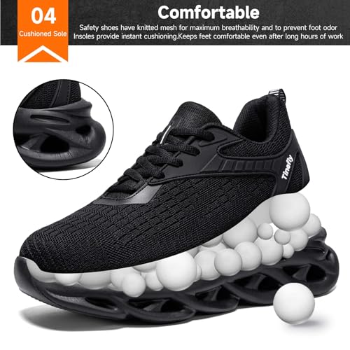 Tinefiy Steel Toe Shoes for Women Lightweight Comfortable Slip Resistant Safety Sneakers Indestructible Shoe by Tinefiy - Used condition - Image 5