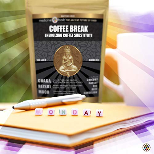 Medicinal Foods Coffee Break Healthy Energy Drink: Caffeine-Free Coffee Substitute, Loaded w/ Superfoods, such as Chaga, Reishi, and Maca, Non-Acidic, Non-GMO, All-Natural, Organic, Gluten-Free (6oz)