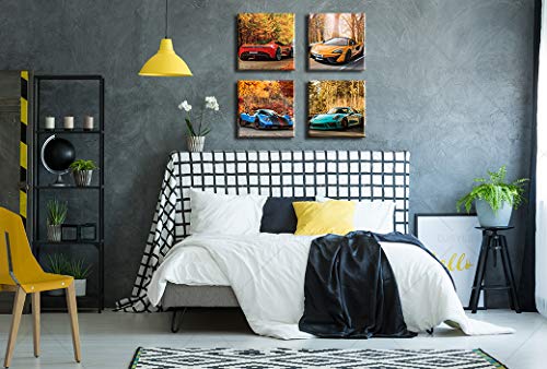 Djsylife DJ-4PXL-XCS-2 Car Posters Boys Room Decor Wall Art Giclee Canvas Prints Autumn Landscape Red Sport Car Pictures Modern Artwork thumb #2