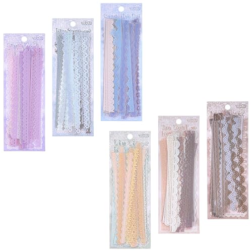 240 Pcs Transparent Lace PET Stickers for Scrapbooking, Vintage PET Lace Scrapbooking Embellishments, Junk Journal Card Making for Notebooks, Scrapbooks, Invitations