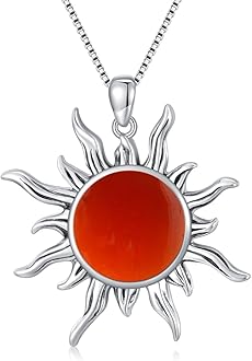 Sun Turquoise Pendant Necklace, 925 Sterling Silver Genuine Gemstones Western Jewelry Gift for Women