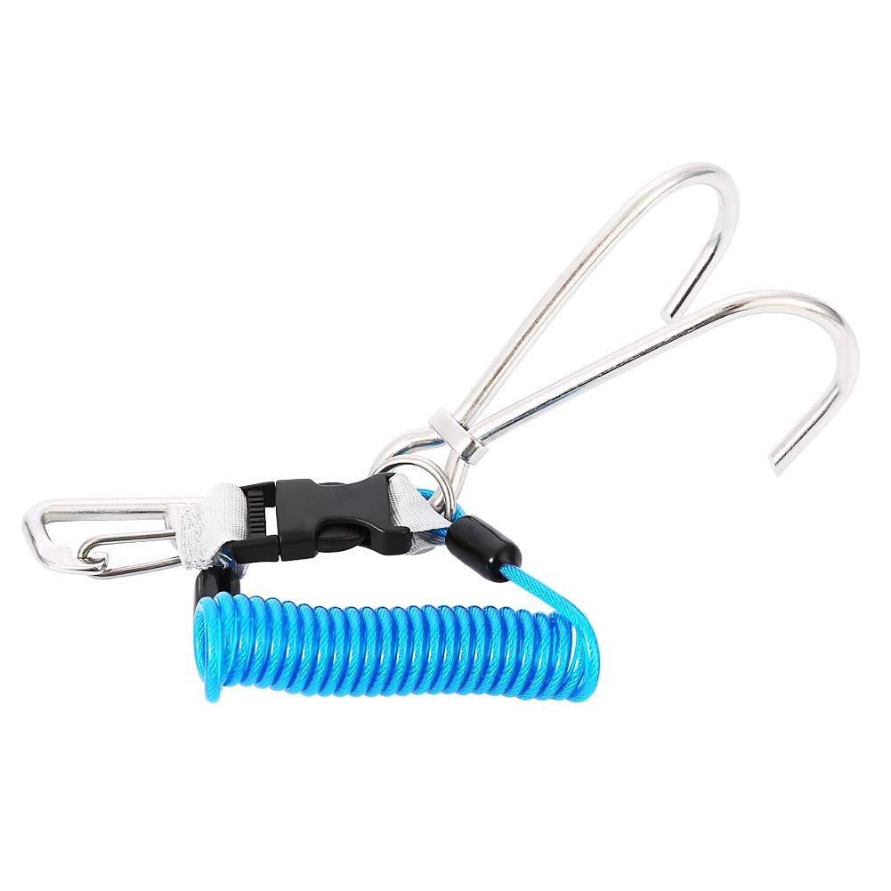 Alomejor Reef Hook Diving Reef in Acciaio Inossidabile Doppio Gancio con Spirale a Spirale Accessori di Sicurezza per Immersioni
