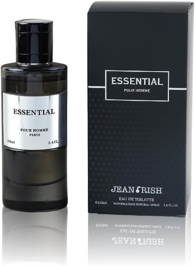 Jean Rish Essential Perfume for Men Eau De Toilette, Long-Lasting Luxury Fragrance, Made In USA - Lavender, Bergamot, Patchouli Scent - 100ml / 3.4 oz
