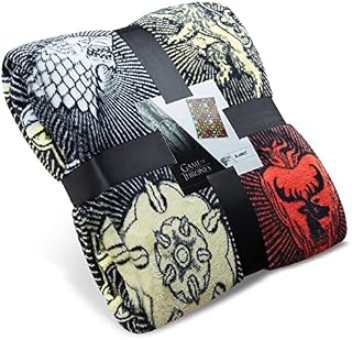 Game of Thrones Gifts Merchandise GOT Blanket Super Soft Bed Throw Stark Lannister Targaryen Greyjoy Baratheon Tyrell Great House Symbols Westeros