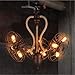 Lustre vintage pendant rétro ventilateur à trois têtes 9 lumière rouillé en fer forgé tissé à la main corde de chanvre suspension lampe d'éclairage de plafond E27 diamètre du luminaire 29,5 pouces