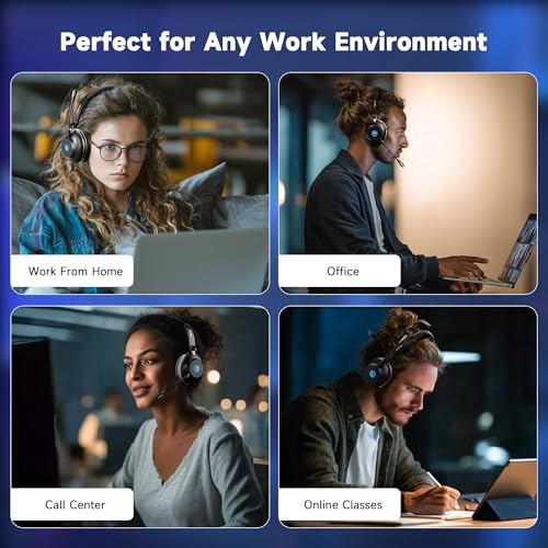 Wireless Headset with Microphone for Work, Bluetooth 5.3 Headset for PC - image 6