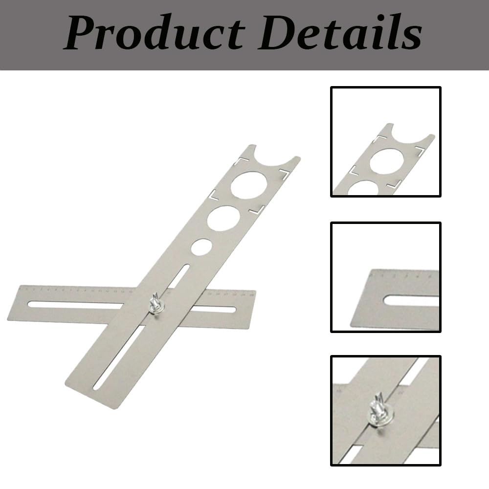 Localisateur de trou de carrelage en céramique de 60 cm, outil de poinçonnage portable en acier inoxydable pour marbre, plage de mesure, trou de perçage précis, guide de perçage de sol pour coupe de