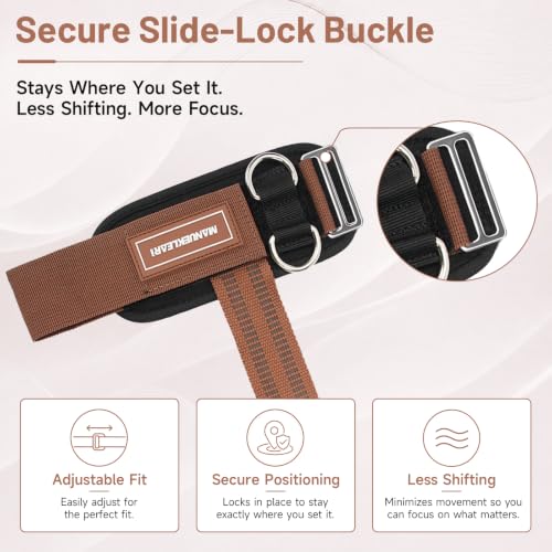Image of MANUEKLEAR 2 Size Gym Lifting Straps with D Rings for Cable Machine
