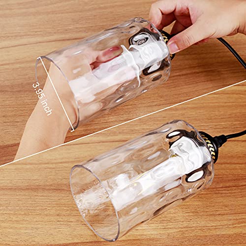 Image of Canomo 3 Packs Hammered Glass Shades, 6 inch x 4 inch Replacement Glass Cylinder with 1.625 Inch Fitter hole Fit for Wall Lamps Chandeliers or Ceiling Lamps