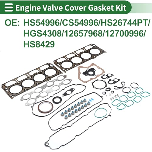 Image of Motoforti Engine Valve Cover Gasket Kit Head Gasket Intake Exhaust Manifold Gasket Set No.HS26744PT for GMC Yukon 5.3L 2015-2020 1 Set Engine Car