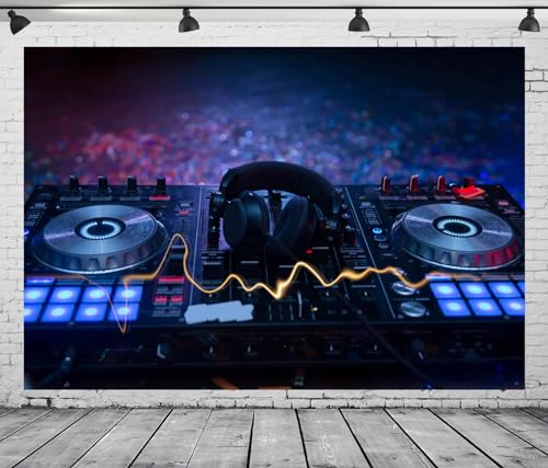 Table de mixage DJ fond photographie 2,1x1,5m pour décor de fête