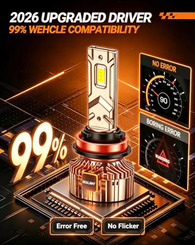 Image of SEALIGHT H11 Led Bulbs 84,000LM 900% Brightness H11 Light Bulbs, 6000K Cool White Bulbs with 25000RPM Fan, Plug and Play ATV /UTV, 10-Year Extended Lifespan IP68 Waterproof, Pack of 2