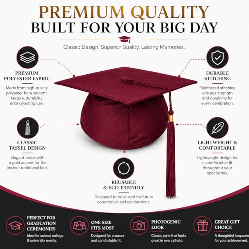 Image of Raj Costume Graduation Gown, Cap & Sash Set for Kids & Adults | Matte Polyester Academic Convocation Dress | Graduation Ceremony Robe for School, College & University Degree Day
