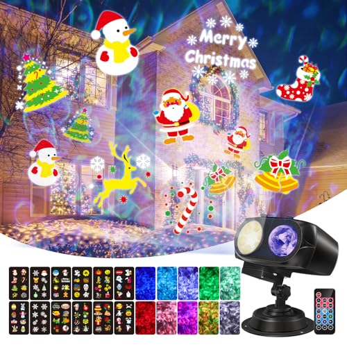 Proyector Navideño LED 2 en 1 con 12 Diapositivas