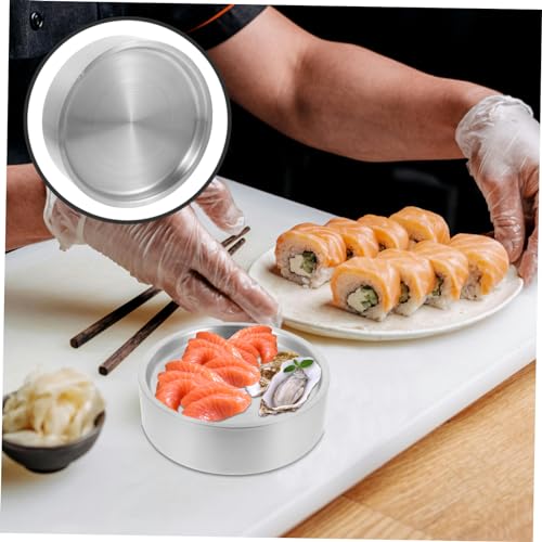 Plato Sushi Sashimi Acero Inoxidable Estilo Japonés miniatura 5