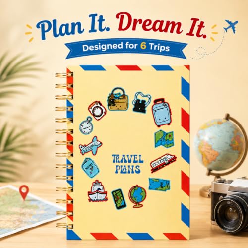 Image of Travel Journal & Diary for 6 Trips - A5 Guided Trip Planner, Bucket List & Travel Memory Book