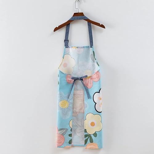 Miniatura 3 de Tskijun Delantal de cocina, delantal de cocina, hermoso delantal para el hogar con bolsillo grande para adultos