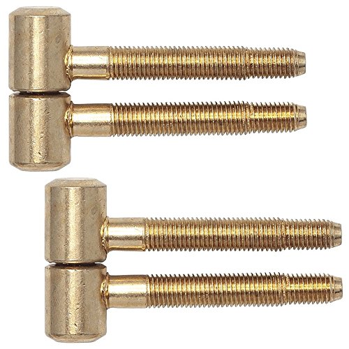 2 Pièces - Charnières de porte Portes intérieures Rubans de rénovation 2 pièces pour portes en bois renforcées | Gr. ø 16 mm | Métal brassed |...
