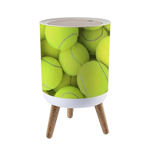 Miniatura 7 de Cubo de basura rústico de acuarela para habitación de niños, pequeño, con temática deportiva, con tapa de prensa, papelera a prueba de perros, para